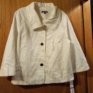 Womens Rafaella Blazer Jacket 3 Button Sld Strtch Doubleweave 20 Armpit 25 Long